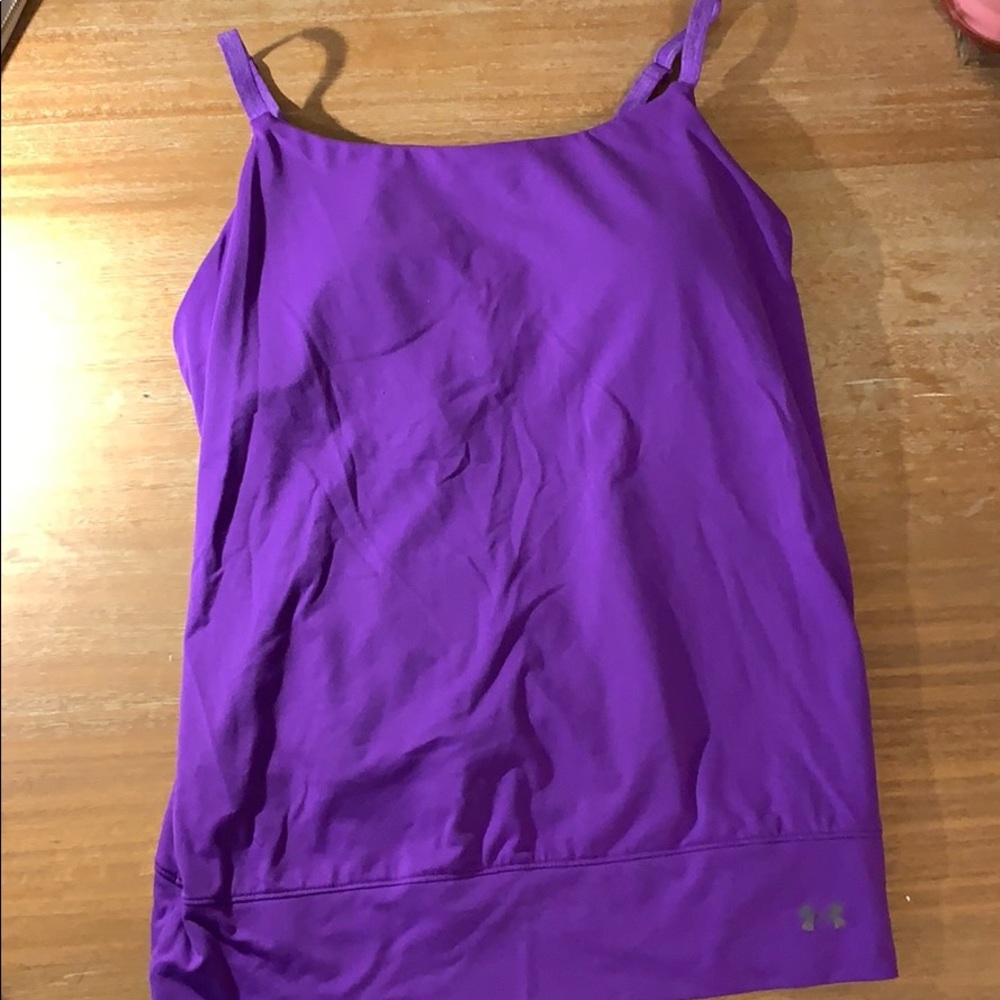Purple under armour padded workout shirt